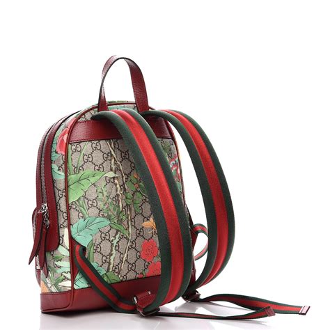 gucci gg supreme monogram small tian print backpack red|GUCCI GG Supreme Monogram Tian Web Small Day .